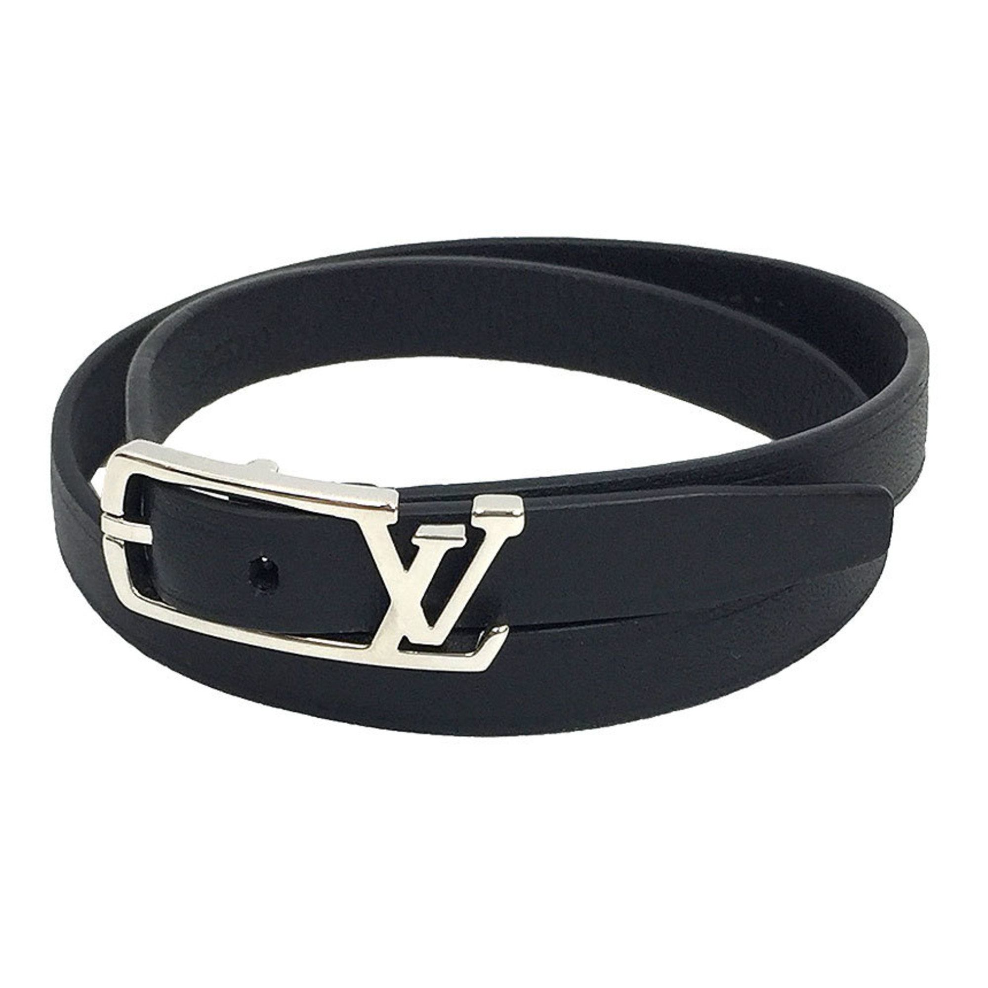 Louis Vuitton Brasserie Neogram Bracelet M6257d Black Silver Size 19